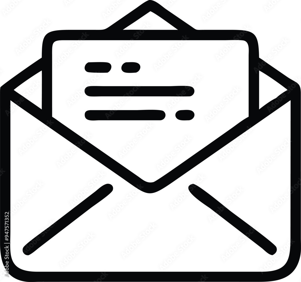 Email Glyph Icon Vector for Communication and Digital Design Projects Email Glyph Icon Vector for Communication and Digital Design Projects
