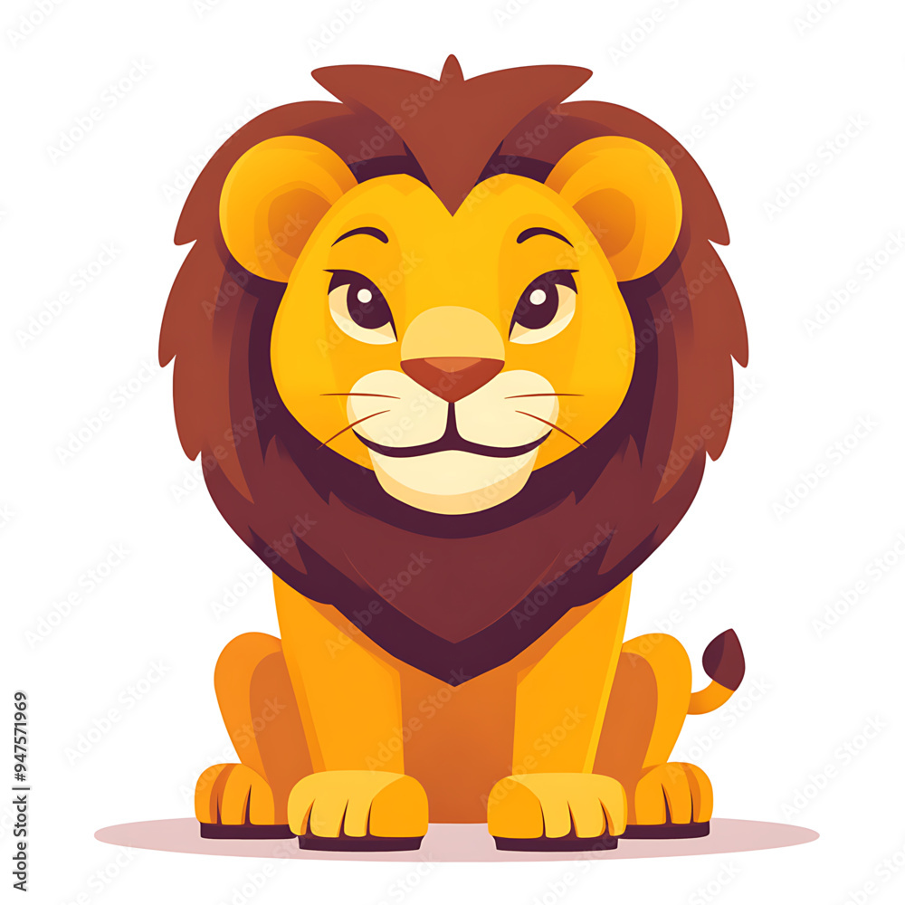lion cartoon isolated on white