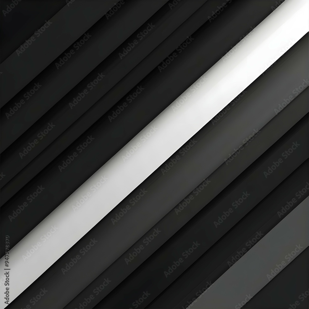 Obraz premium Black and white, modern flat design vector background; Simple geometric shapes, Generative AI Image.