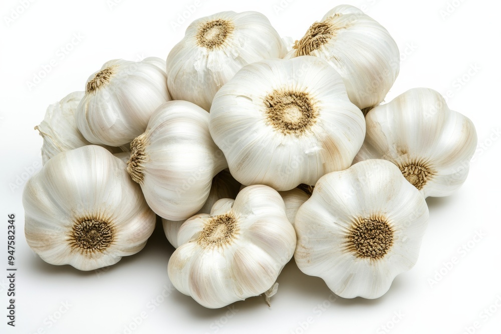 Garlic on white background , Generative AI