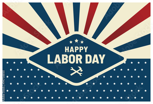 happy labor day vector graphic for celebration, greeting card, banner, poster, etc.