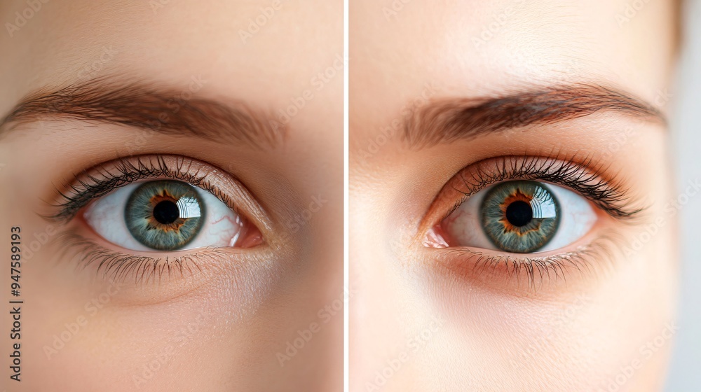 Obraz premium Collage of Woman with Inflamed and Healthy Skin, Beauty Concept