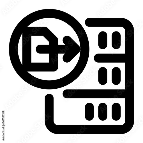 foreign data wrapper, external, data, wrapper, database outline icon