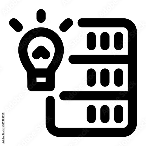 hint, guide, tips, idea, database outline icon