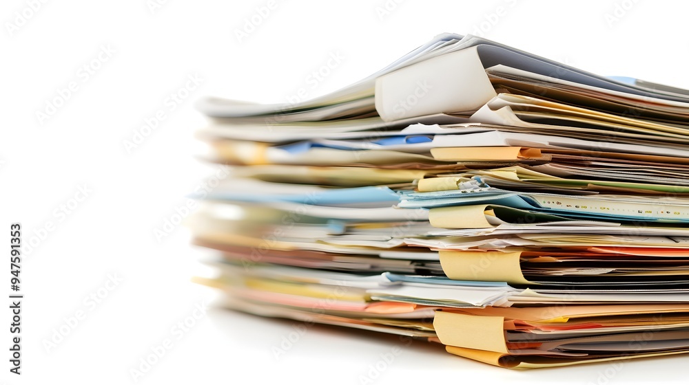 Organized Stack of Business Documents and Files on Office Desk Organized Stack of Business Documents and Files on Office Desk