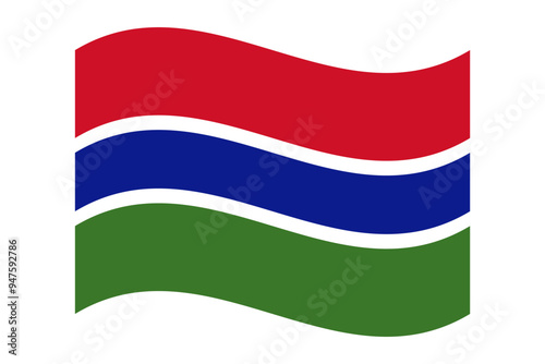 Free Download Wavy flag of Gambia, isolated on transparent background. Flag of the Republic of The Gambia. Vector illustration - GFXLoad
