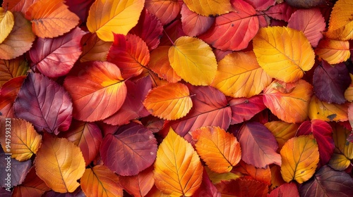 Wallpaper Mural A pile of vibrant autumn leaves in various shades of orange, red, and yellow, symbolizing the beauty of the fall season. Torontodigital.ca
