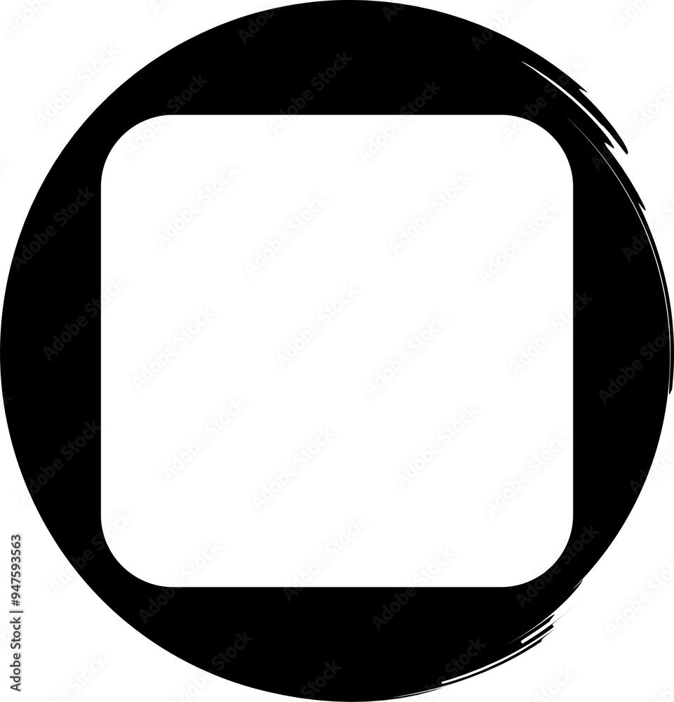 Circle brush frames with rounded square border layout Circle brush frames with rounded square border layout