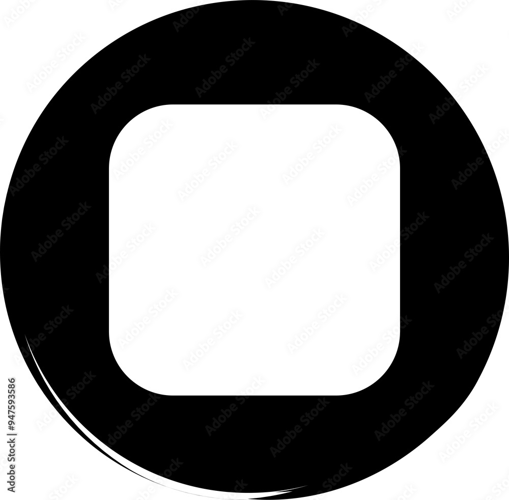 Circle brush frames with rounded square border layout