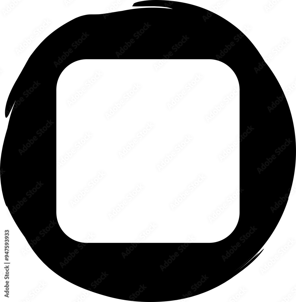 Circle brush frames with rounded square border layout Circle brush frames with rounded square border layout