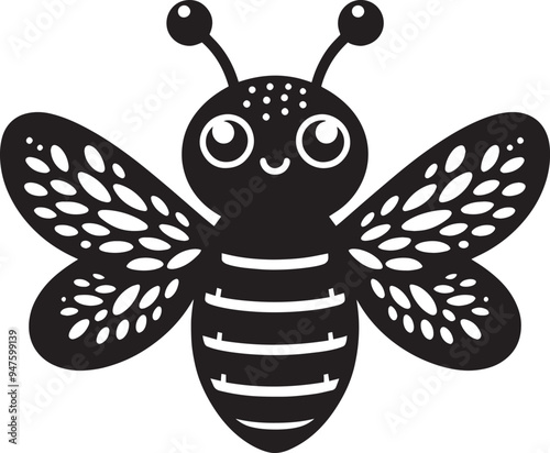Beautiful firefly insect silhouette illustration isolated on a white background