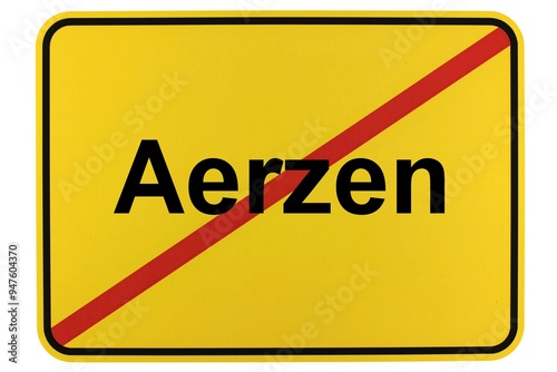 Illustration eines Ortsausgangsschildes der Gemeinde Aerzen in Niedersachsen