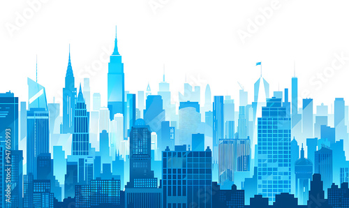 Wallpaper Mural blue city skyline Torontodigital.ca