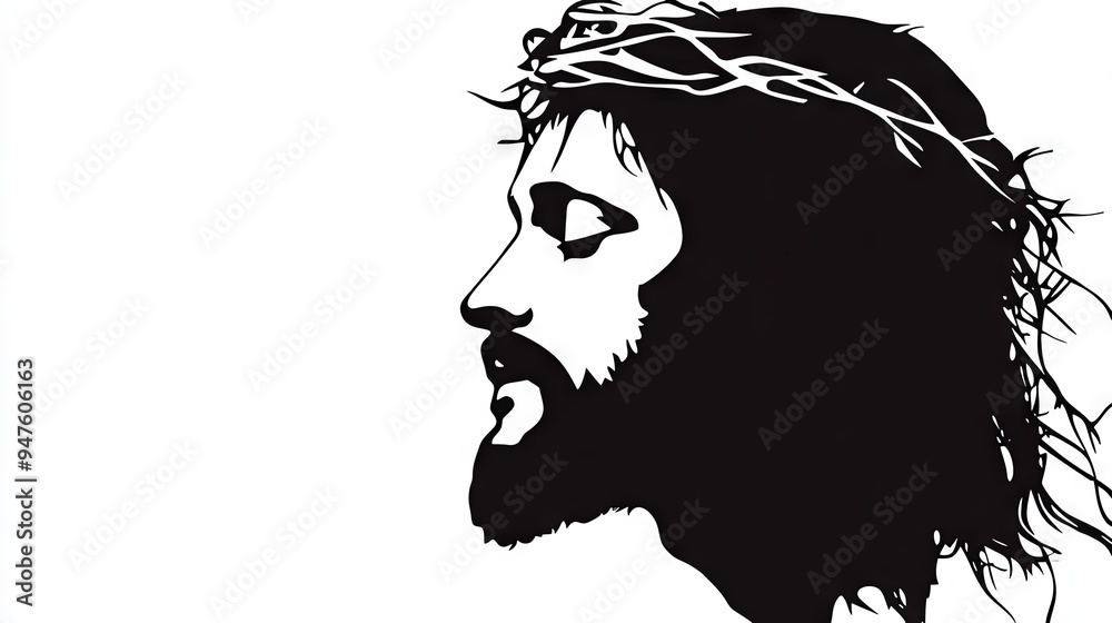 custom made wallpaper toronto digitalSilhouette of the face of Jesus Christ