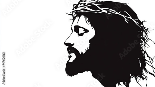 Wallpaper Mural Silhouette of the face of Jesus Christ Torontodigital.ca