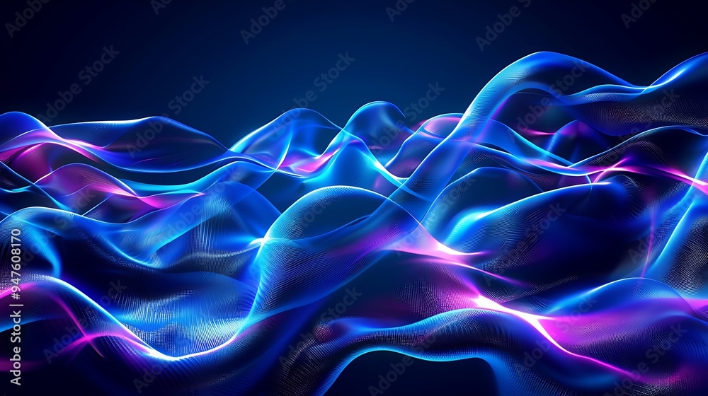 Obraz premium Abstract Wavy Background with Vibrant Blue and Purple Hues