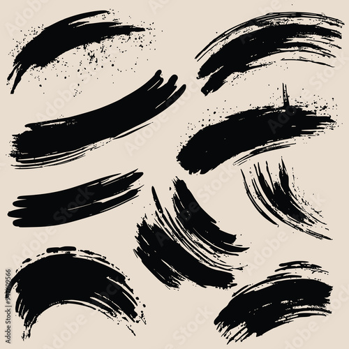 Hand Drawn Grunge Brush Strokes Banners