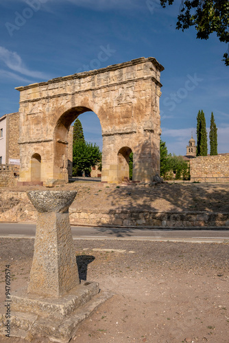 Roman triumphal arch, 1st century BC. C., Medinaceli, Soria, autonomous community of Castilla y León, Spain, Europe photo