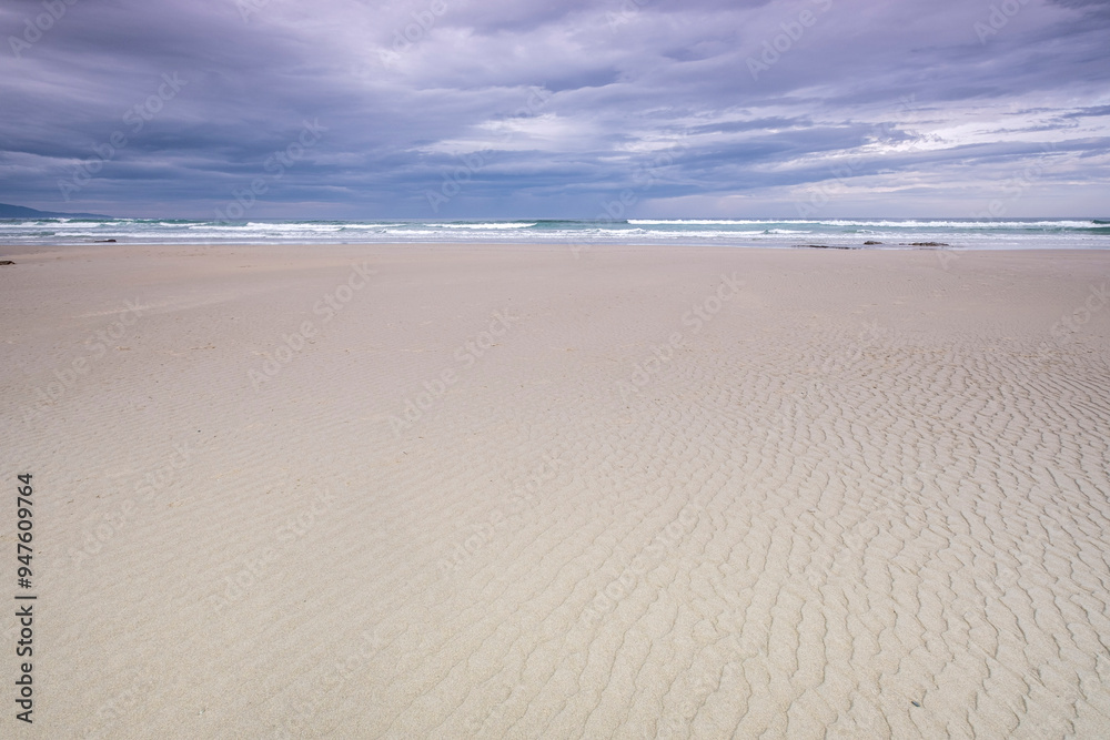 Las Catedrales beach, low tide between the reefs, Ribadeo, Lugo, Galicia, Spain Las Catedrales beach, low tide between the reefs, Ribadeo, Lugo, Galicia, Spain