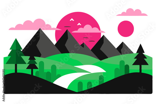 Serene Minimalist Landscapes: Perfect for Tranquil Settings