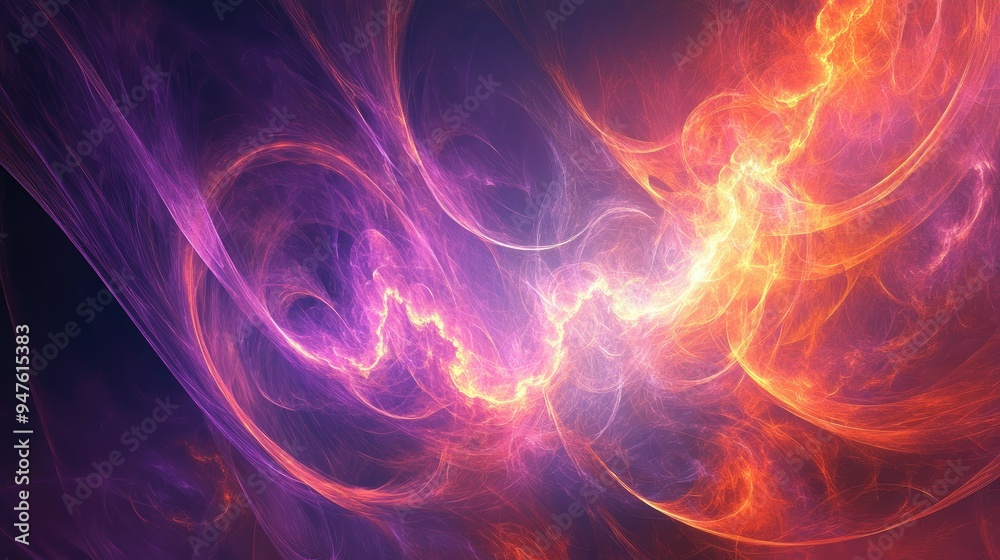 Ethereal glow emanating from abstract shapes Ethereal glow emanating from abstract shapes