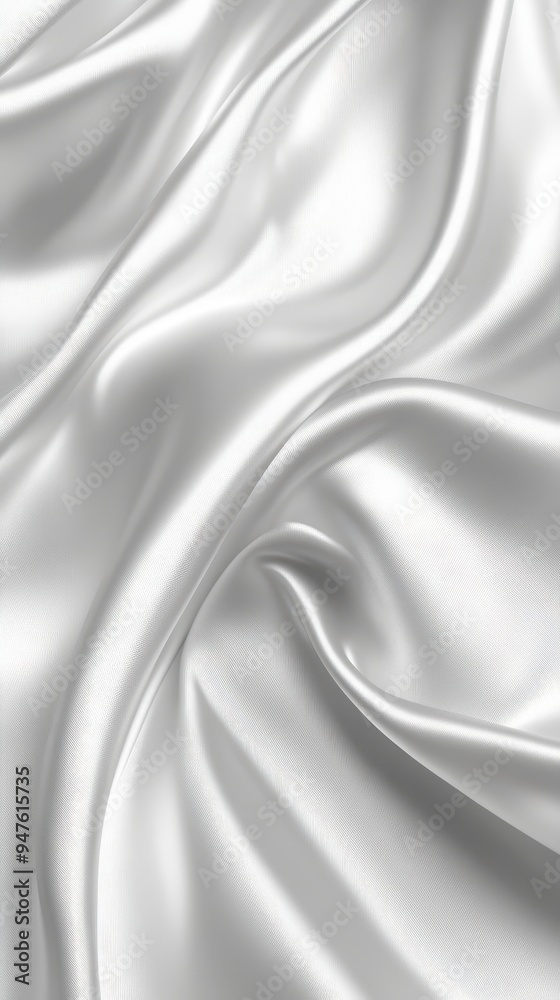 Fototapeta premium Closeup of rippled white satin fabric texture background. Luxurious background design