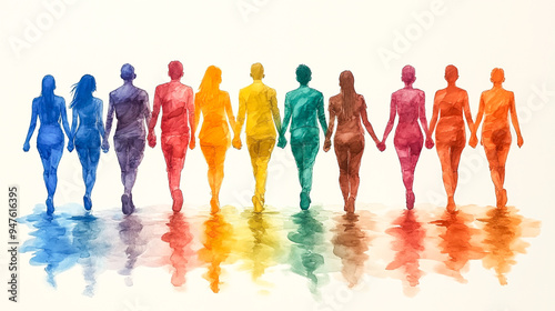 Wallpaper Mural United for Justice - Diverse Group Holding Hands in Solidarity for Racial Equality Torontodigital.ca