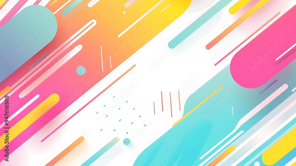 Abstract Colorful Shapes on White Background Abstract Colorful Shapes on White Background