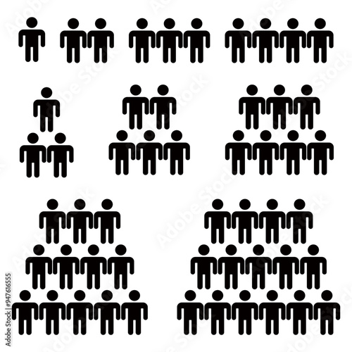 Collection of people icons. Crowd concept. Vector illustration. 