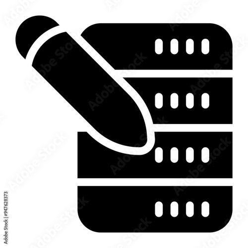 create, write, edit, input, database solid or glyph icon