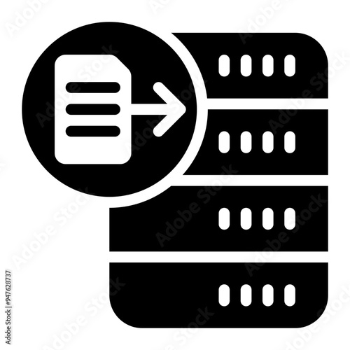foreign data wrapper, external, data, wrapper, database solid or glyph icon