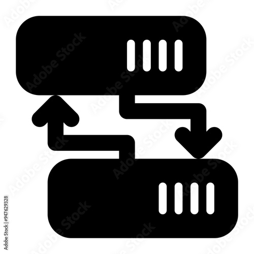replication, duplicating, copying, redundant, database solid or glyph icon