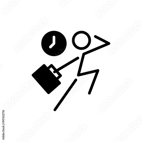 Late for work icon on white background.