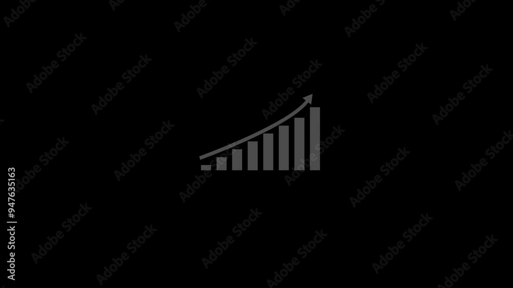 Rising income outline cartoon 4K video, alpha channel. Chart arrow. High stock market. Rising income outline cartoon 4K video, alpha channel. Chart arrow. High stock market.