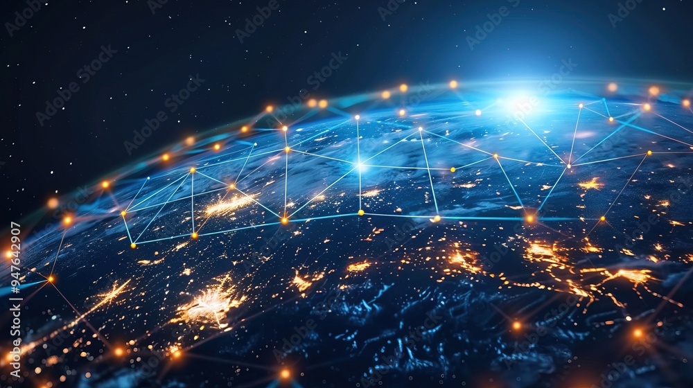 Digital world globe, concept of global network and connectivity on Earth, high speed data transfer and cyber technology, information exchange and international Digital world globe, concept of global network and connectivity on Earth, high speed data transfer and cyber technology, information exchange and international