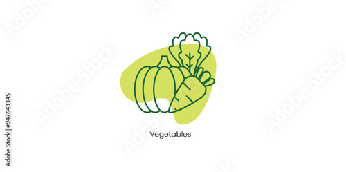 Vegetables Vector Icon Depicting Nutritious Plant-Based Food Sources