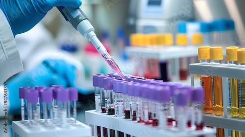 Medical laboratory technician analyzing samples