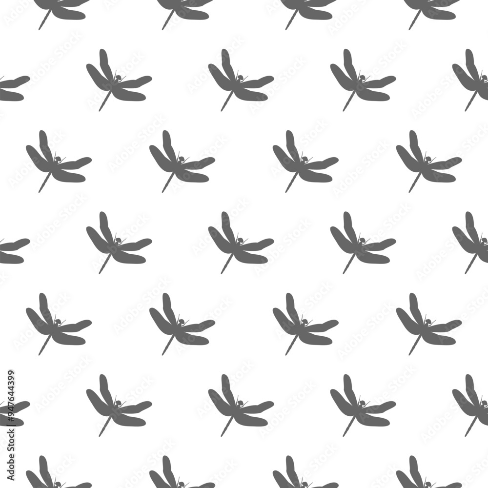Dragonfly icon seamless pattern on white Dragonfly icon seamless pattern on white
