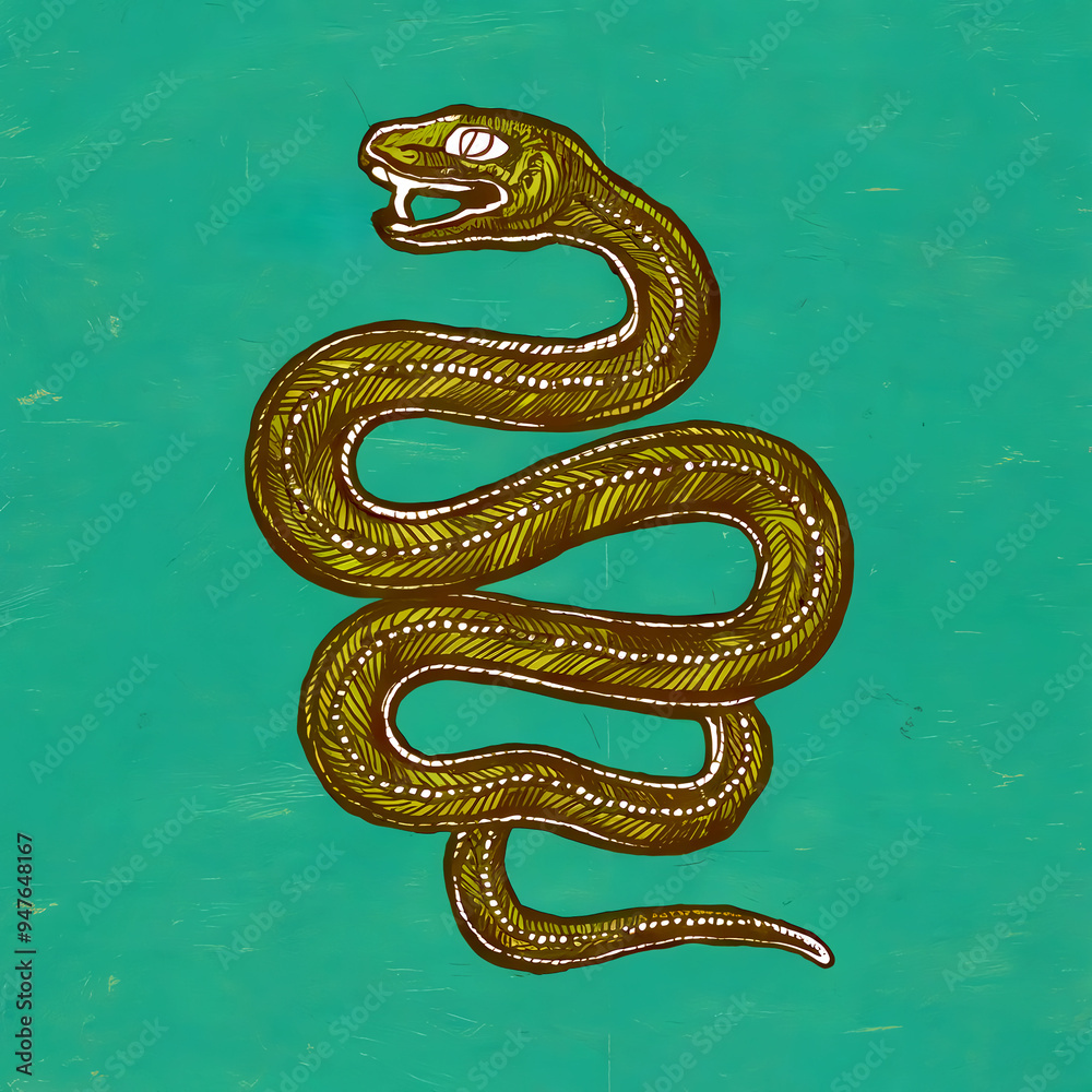 Obraz premium green wood snake 