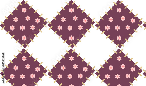 Adorable cloth patch decorations with pastel flowers