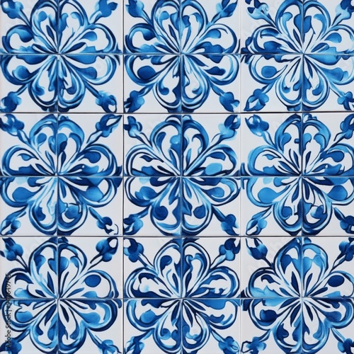 An Elegant Blue and White Decorative Tile Pattern that enhances any Interior Design space