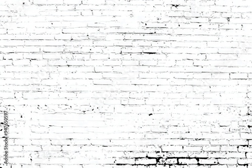 White Brick Wall Texture With Distressed Black Grunge Pattern