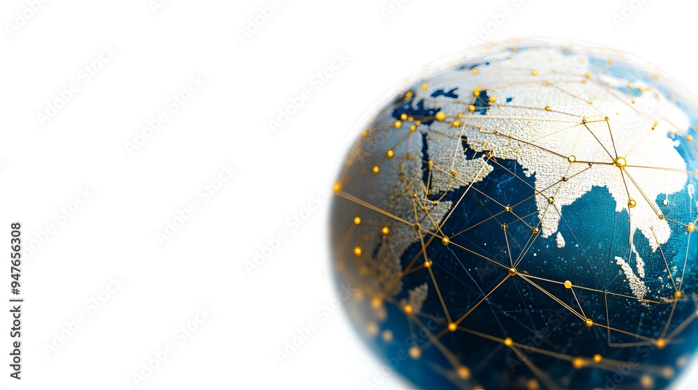 Interconnected Global Network Depicting World Map and Digital Communication Interconnected Global Network Depicting World Map and Digital Communication