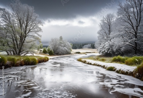 merging rainfall snowfall patterns amid shifting climate conditions reflecting changes weather dynamics, atmosphere, ecosystem, environment, humidity, ice