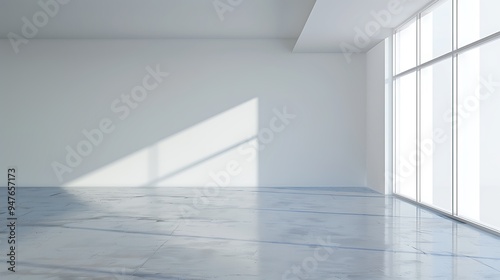 Minimalist White Room with Sunlight