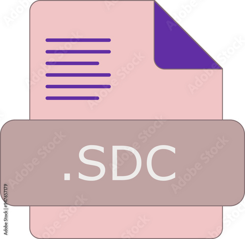 SDC File extension icon insidse fill with lines fill