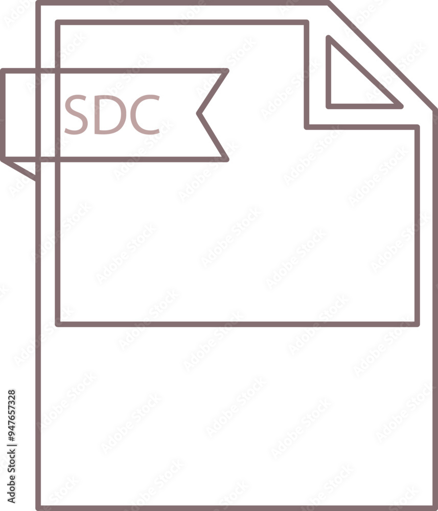 SDC File format icon black outline and light color text SDC File format icon black outline and light color text