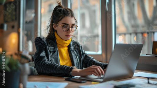 The Woman Working Laptop