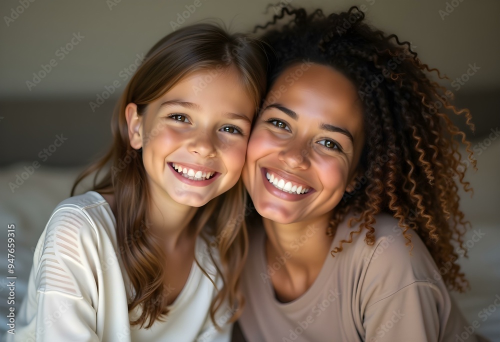 Mother and Daughter Smiling Together Mother and Daughter Smiling Together
