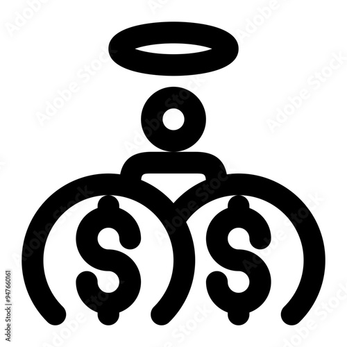 angel investor, investor, angel, philanthropist, business outline icon